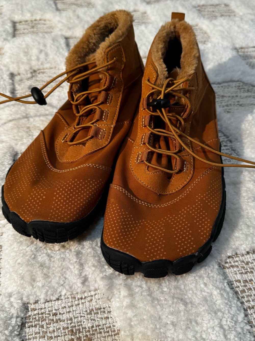 NaturoContact Barefoot Winter Boots Faux Fur Lined Brown Minimalist